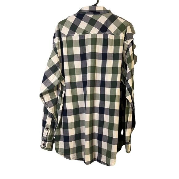 RedHead Flannel Shirt Men's XL green and Black Buffalo Plaid Long Sleeve Cotton - Picture 7 of 9